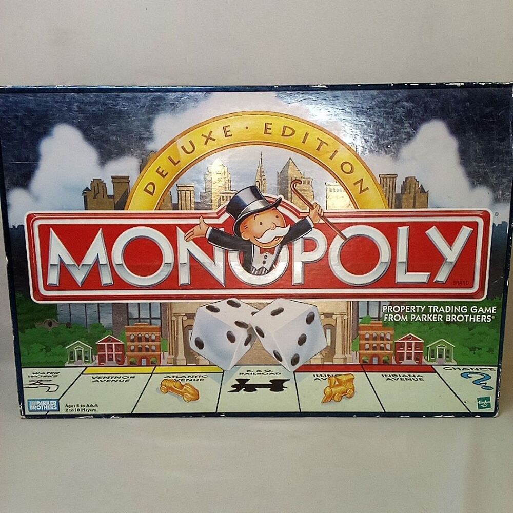 Monopoly Deluxe Edition Parker Brothers Short Board Game Complete Set Vintage